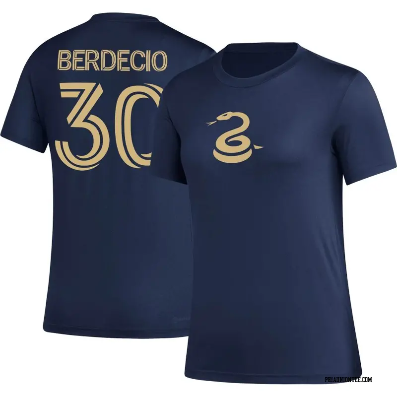 Women's Philadelphia Union ＃30 Jose Berdecio Black Name & Number Icon T-Shirt