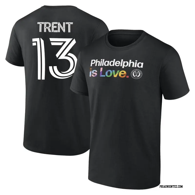 Youth Philadelphia Union ＃13 Holden Trent Black Name & Number City Pride T-Shirt